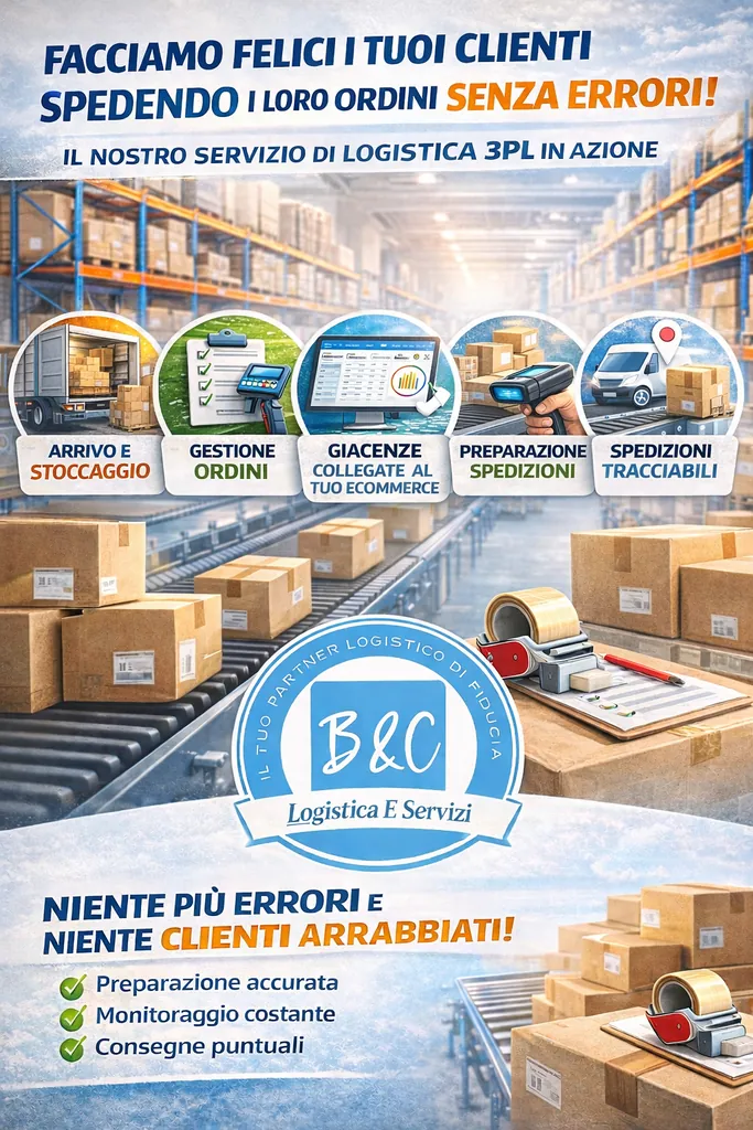 Facciamo felici i tuoi clienti spedendo i loro ordini senza errori: il servizio di logistica 3PL di B&C